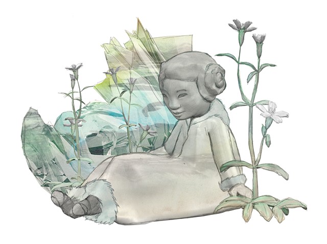 Denisovan Girl with Flowers